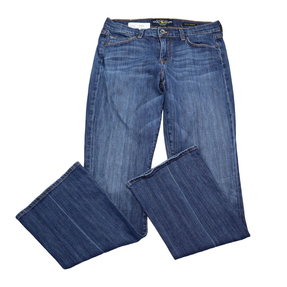 Lucky Brand Pants Womens 8 Blue Denim Too Tough To Die Flat Front Sofia Boot